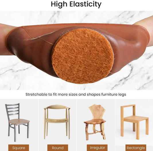 Furniture Leg Protectors with Felt for Hardwood Floors , Silicone Furniture Leg Cover Pad